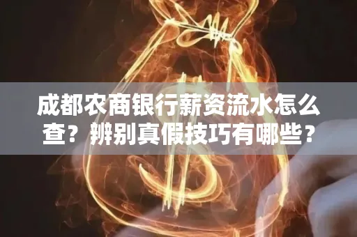成都农商银行薪资流水怎么查?辨别真假技巧有哪些?
